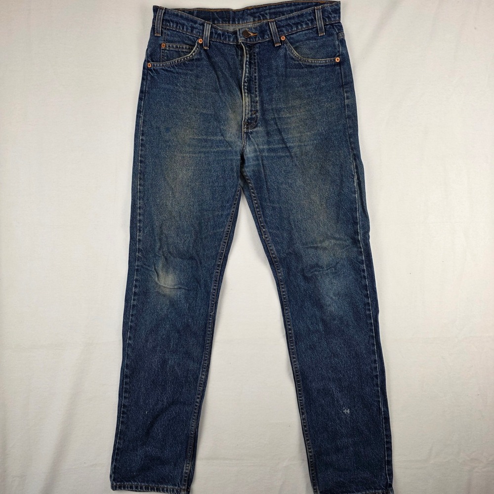 Levi's 505 Orange Tab Mens 36x34 Blue Regular Fit Straight Leg Jeans 0996